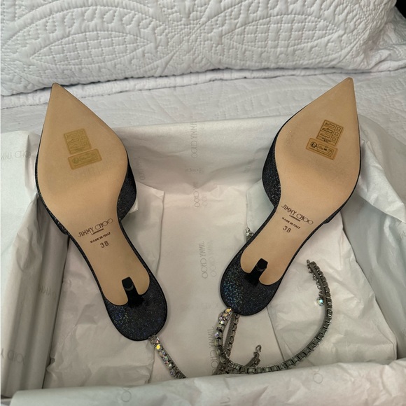 NIB Jimmy Choo Saeda 85 - Silver/Multicolor size 38 - Picture 4 of 15